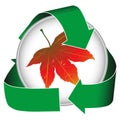 Earth Conservation w Maple Leaf Royalty Free Stock Photo