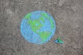 Earth with copy space, street art Royalty Free Stock Photo