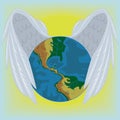 The Earth covered by angels wings Royalty Free Stock Photo