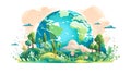 Earth covered in a blanket of green a joyous tribute to nature conservation
