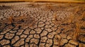The earth is cracked by drought, ecological disaster and crop failure, created by AI Royalty Free Stock Photo