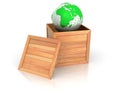 Earth in crate Royalty Free Stock Photo