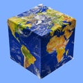 Earth cube box Royalty Free Stock Photo