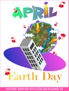 Earth Day with aliens and buildings 9