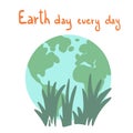 Earth day April illustration flat design Royalty Free Stock Photo