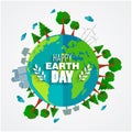 Earth Day background for environment symbols on clean earth Royalty Free Stock Photo