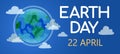 Earth day background with Earth globe vector illustration Royalty Free Stock Photo