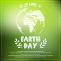 EARTH DAY of background a shape typography