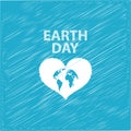 Earth Day in blue colors. Vector illustration. Pencil drawing ef Royalty Free Stock Photo