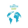 Earth Day in blue colors. Vector illustration. Pencil drawing ef Royalty Free Stock Photo