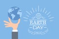 Earth Day Business Man Hand Hold Globe Royalty Free Stock Photo