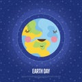 Earth Day Cartoon Vector Web Banner