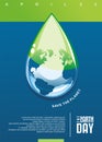 The earth day clear water conceptual poster