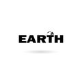Earth day concept, Earth icon isolated on white background Royalty Free Stock Photo