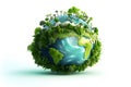 Earth day concept on white background. green environment. Royalty Free Stock Photo
