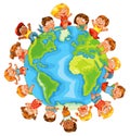 Earth Day. Cute little kids Royalty Free Stock Photo
