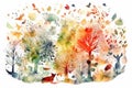 Earth Day: Design an abstract watercolor pattern with elements of nature