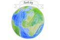 Earth day - earth globe and heart illustration on white Royalty Free Stock Photo