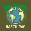 Earth Day. Eco friendly ecology concept. Flat Vector illustration. Earth day flat concept. World environment day background. Save Royalty Free Stock Photo