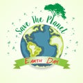 Earth Day. Eco friendly ecology concept. Flat Vector illustration. Earth day flat concept. World environment day background. Save Royalty Free Stock Photo