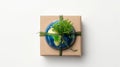 Earth Day Gift Decoration On White Background - Fall Theme