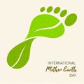 Earth Day green leaf carbon footprint concept