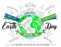 Earth Day hand lettering and calligraphy watercolor flyer