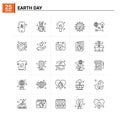 25 Earth Day icon set. vector background Royalty Free Stock Photo