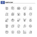 25 Earth Day icon set. vector background Royalty Free Stock Photo