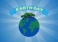 Earth day illustration background with globe