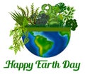 Earth day illustrations isolated