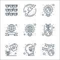 Earth day line icons. linear set. quality vector line set such as planet earth, think eco, growing seed, plant, creative, globe,