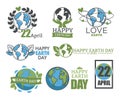 Earth Day Logo Collection Vector Royalty Free Stock Photo