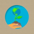 Earth day paper cut world nature concept Royalty Free Stock Photo