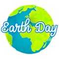 Earth day poster with paint texture. Hand drawn Royalty Free Stock Photo