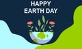 Earth Day posters with green backgrounds