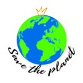 Earth day. SAVE the planet. Concept of energy saving and ecology. Eco logo vector