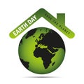 Earth day save the planet label and globe