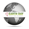 Earth day save the planet label and globe