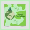 earth day social media post. Environmental problems and environmental protection. mother earth day banner. happy world earth day Royalty Free Stock Photo