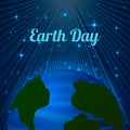 Earth day vector illustration. Globe in space. Easy to use design template