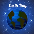 Earth day vector illustration. Globe in space. Easy to use design template for your artworks Royalty Free Stock Photo