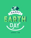 Earth day vintage green lettering quote sign