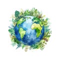 Earth Day watercolor. Ecological concept. Vector illustration design Royalty Free Stock Photo