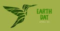 Earth day green leaf bird animal concept banner Royalty Free Stock Photo