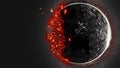 Earth destruction, meteorite that hit the Earth. Global annihilation. Planet explosion