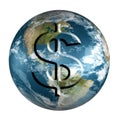 Earth with dollar