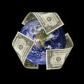 Earth with Dollar Recycle Symbol Royalty Free Stock Photo