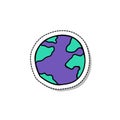 Earth doodle icon, vector illustration