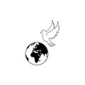 Earth dove peace icons Royalty Free Stock Photo